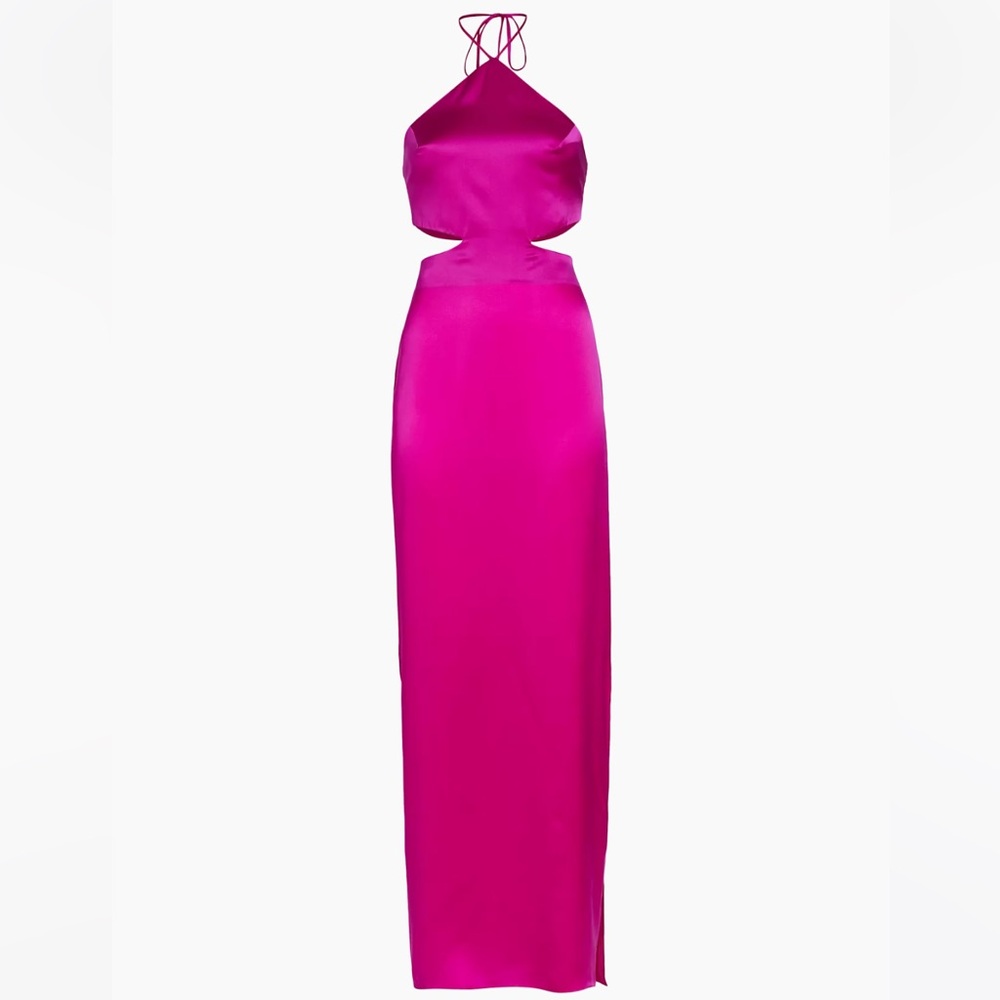 Amanda Uprichard Akron Silk Cut-Out Maxi Dress